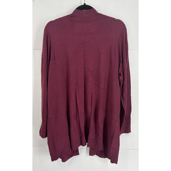 Addition Elle Plus Size Longline Cardigan Sweater Plus Size 1X Wine Color New - Picture 4 of 4